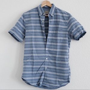 J. Crew Factory Blue  Striped Short Sleeve Shirt